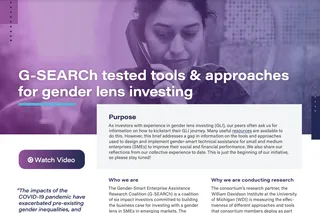 G-Search Tested Tools & Approaches for Gender Lens Investing